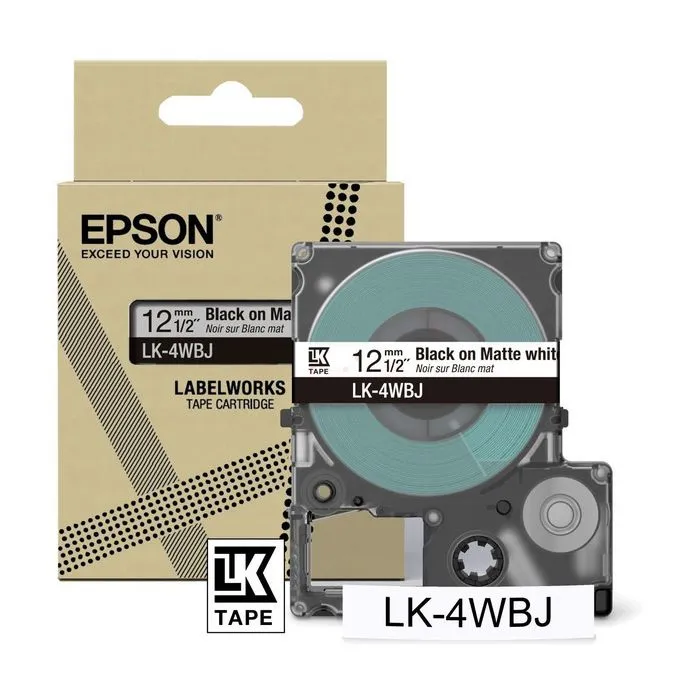 Ruban cassette d'origine Epson C53S672062 / LK-4WBJ - noir, blanc Ruban cassette d'origine Epson C53S672062 / LK-4WBJ - noir, blanc