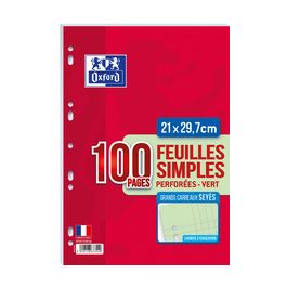 Feuillets Mobiles Perforés Seyès - 90g - 21 X 29,7 Cm - Papier Blanc