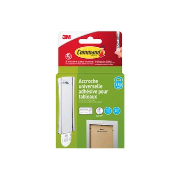 3M Command Crochet de fixation universel, L, argent