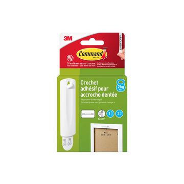 3M Command Crochet pour accroche de tableau dentée, blanc