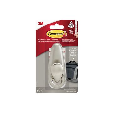 3M Command Crochet en métal "Classic", taille L, argent