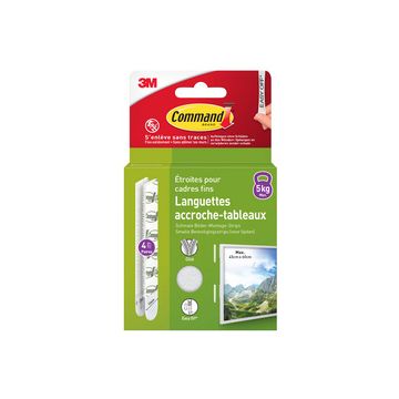 3M Command Languettes accroche-tableaux, taille M, étroit