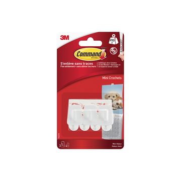 3M Command Mini-crochet,  plastique, taille: S, blanc