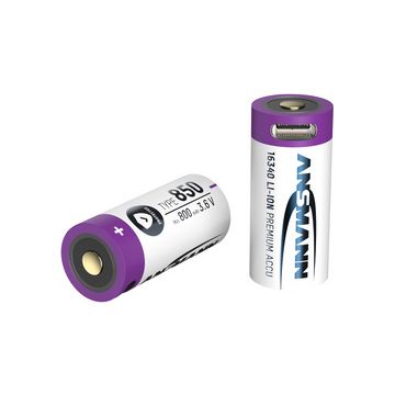 ANSMANN Pile rechargeable Li-Ion 16340 avec fiche USB-C
