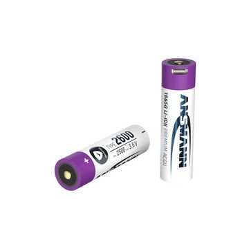 ANSMANN Pile rechargeable Li-Ion 18650, 2.600 mAh
