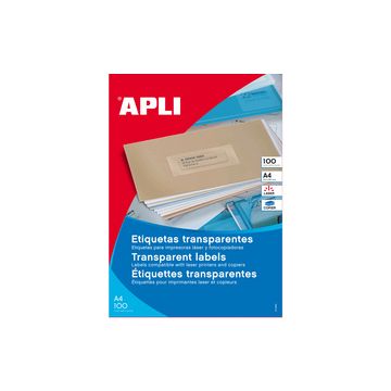 APLI Etiquettes translucides, 210 x 297 mm