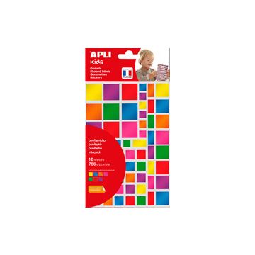 APLI kids Gommettes "Carré" couleurs métallisées, assorti