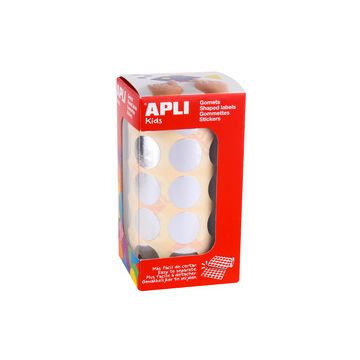 APLI kids Gommettes "Rond" en rouleau, argent