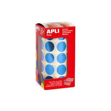 APLI kids Gommettes "Rond" en rouleau, bleu métallisé