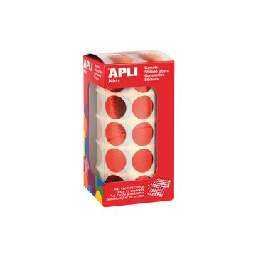 APLI kids Gommettes "Rond" en rouleau, rouge métallisé