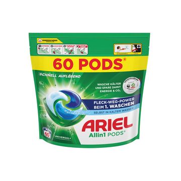 ARIEL Lessive capsules All-in-1 Universal+, 60 lavages