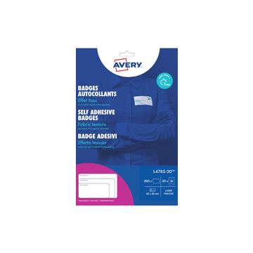 AVERY Badges autocollants, 80 x 50 mm, blanc