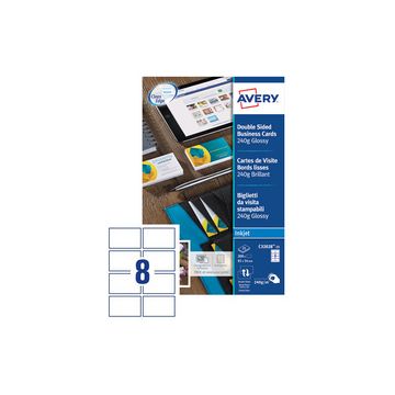 AVERY Cartes de visite Quick&Clean, 240 g/m2, blanc brillant