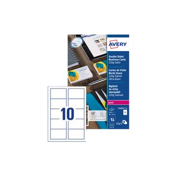 AVERY Cartes de visite Quick&Clean, 270 g/m2, satin blanc