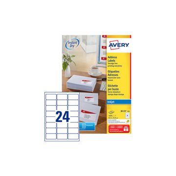 AVERY Etiquette d'adresse jet d'encre, 63,5 x 33,9 mm, blanc