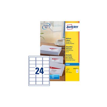AVERY Etiquette d'adresse jet d'encre, 63,5 x 46,6 mm, blanc