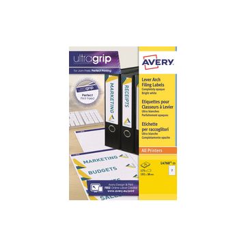 AVERY Etiquette de classement adhésive, 192 x 61 mm, blanc