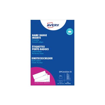 AVERY Insert imprimable pour badge, 190 g/m2, 64x22mm, blanc