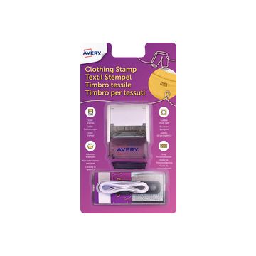 AVERY Kit tampon textile, 3 lignes, blanc