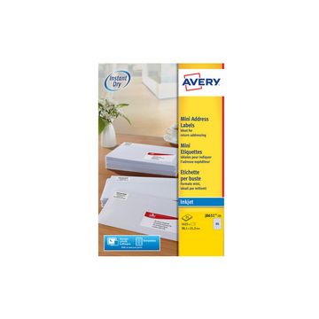 AVERY Mini étiquette d'adresse jet d'encre, 38,1 x 21,2 mm