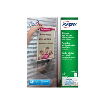 AVERY Pochette adhésive de signalisation, (L)221 x (H)304 mm