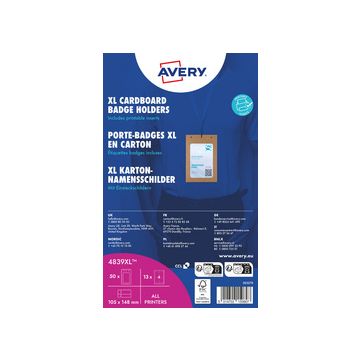 AVERY Pochette badge XL, en carton, 105 x 148 mm