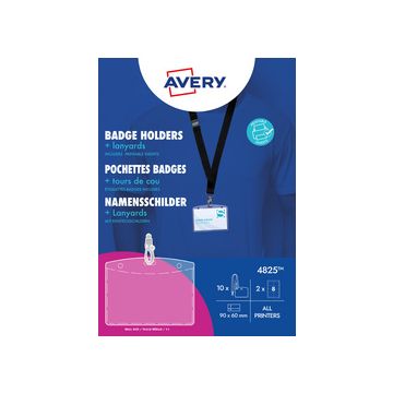 AVERY Pochette badge avec lacet textile noir