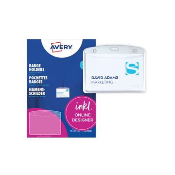 AVERY Pochette badge, 90 x 60 mm, transparent