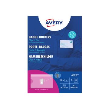 AVERY Porte-badge avec pince combi, 90 x 54 mm