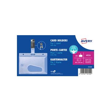 AVERY Porte-carte avec clip, 54 x 85 mm, transparent
