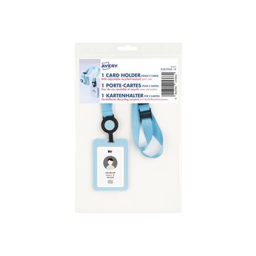 AVERY Porte-carte avec tour de cou, bleu pastel