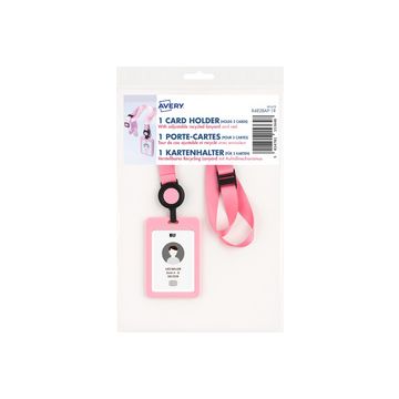 AVERY Porte-carte avec tour de cou, rose pastel