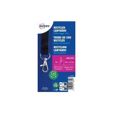 AVERY Tour de cou, en rPET, 440 x 15 mm, blanc