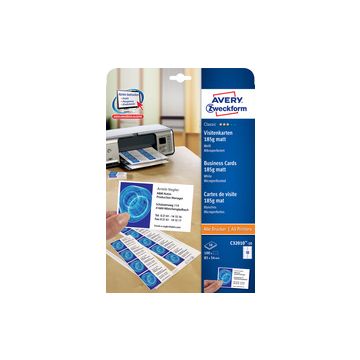 AVERY Zweckform Cartes de visite, 85 x 54 mm, blanc
