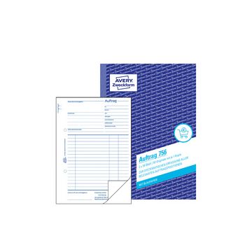 AVERY Zweckform Formularbuch "Auftrag", A5, 2 x 50 Blatt