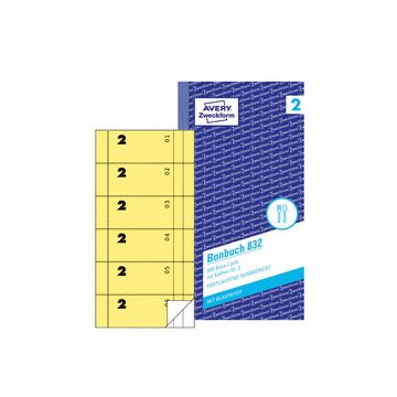 AVERY Zweckform Formularbuch "Bonbuch", 105 x 198 mm, gelb