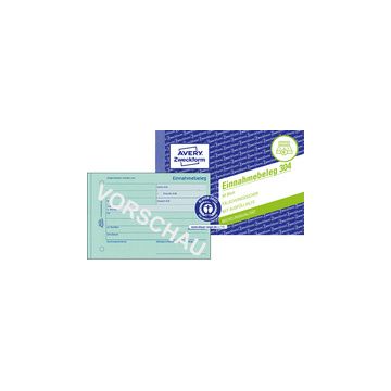 AVERY Zweckform Formularbuch "Einnahmebeleg", A6 quer, grün