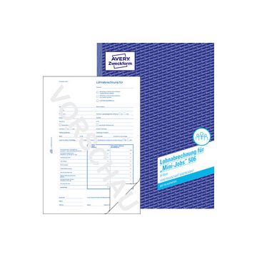 AVERY Zweckform Formularbuch "Lohnabrechnung Mini-Jobs", A4