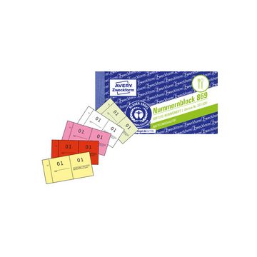 AVERY Zweckform Nummernblock 1 - 1000, 105 x 53 mm, grün