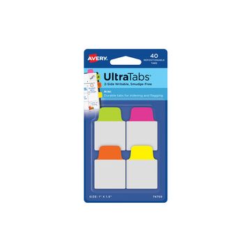 AVERY Zweckform Onglet adhésif UltraTabs fluo, 25,4 x 38 mm