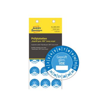 AVERY Zweckform Prüfplaketten "Geprüft gem. VDE", 2025-2030