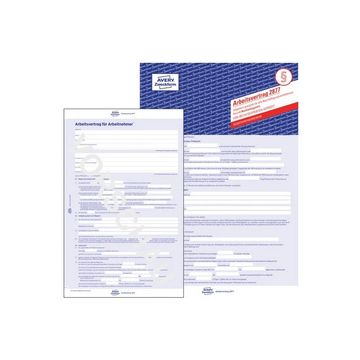 AVERY Zweckform Vordruck "Arbeitsvertrag", A4, für gewerbl. x5