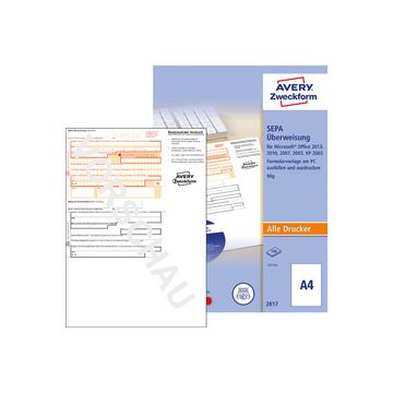 AVERY Zweckform Vordruck "Sepa-Standardüberweisung", DIN A4