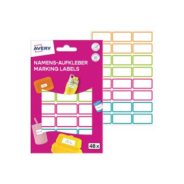 AVERY Étiquette de nom, film, 15 x 32 mm, cadre coloré