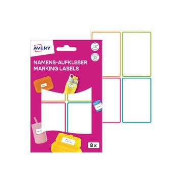AVERY Étiquette de nom, film, 48 x 70 mm, cadre coloré