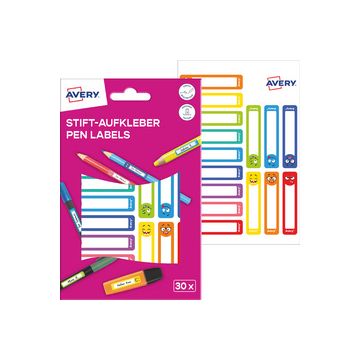 AVERY Étiquette pour stylo, papier, 10 x 50 mm, cadre coloré