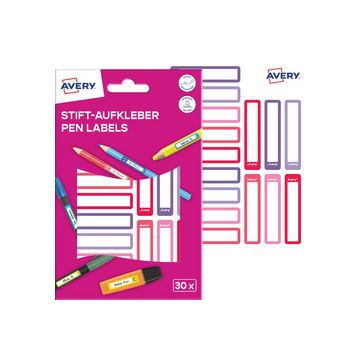 AVERY Étiquette pour stylo, papier, 10 x 50 mm, cadre rose