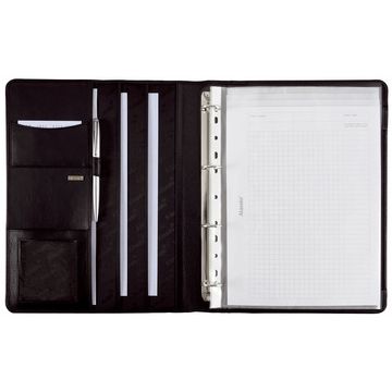 Alassio Serviette classeur "CREMONA II, A4, cuir nappa noir