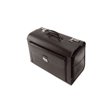 Alassio Valise pour pilotes "VERONA", cuir, noir