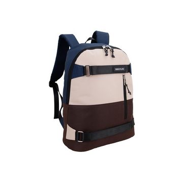 BESTLIFE Urban Sac à dos laptop COL SKATE, bleu/beige/marron